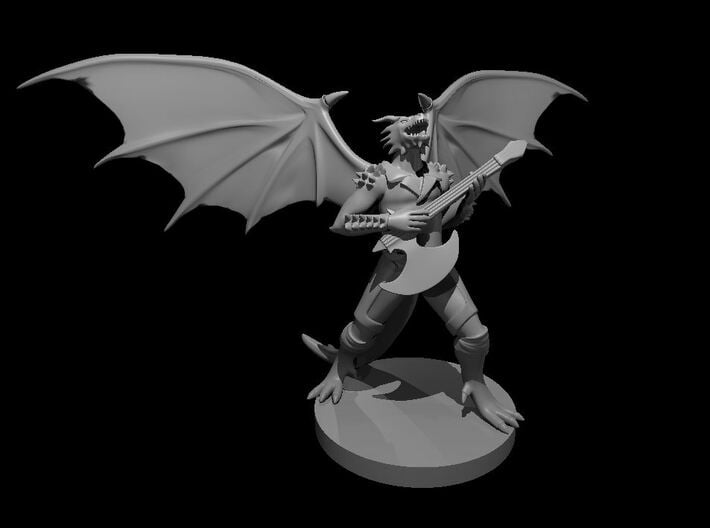 Dragonborn Male Bard with Axe Guitar 3d printed