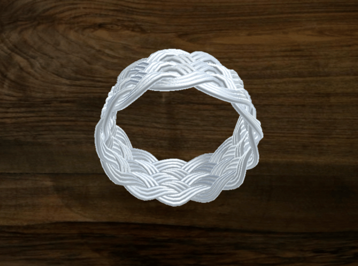 Turk's Head Knot Ring 6 Part X 12 Bight - Size 15. 3d printed 