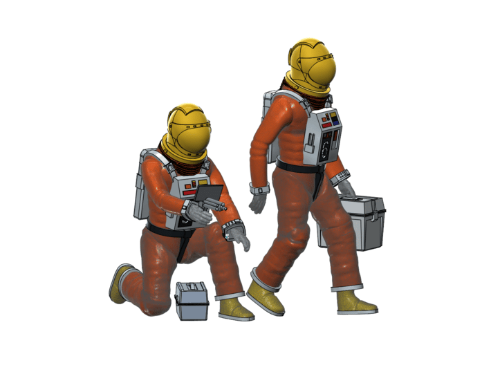 SPACE 2999 1/48 ASTRONAUT WORKING A SET 3d printed Render of the current 3D file.