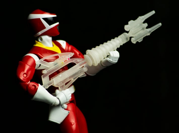 Space Red Accessory - Spiral Saber Booster Mode 3d printed Smooth Fine Detail Plastic Pictured