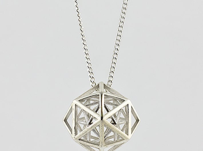 Faceted Icosa Pendant 3d printed 