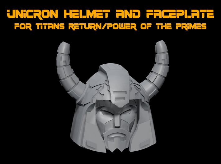 Unicron Helmet and Faceplate (Titans Return) 3d printed render of helmet and face together.