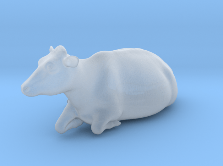 1/64 Dairy Cow Laying Down Looking Right 3d printed
