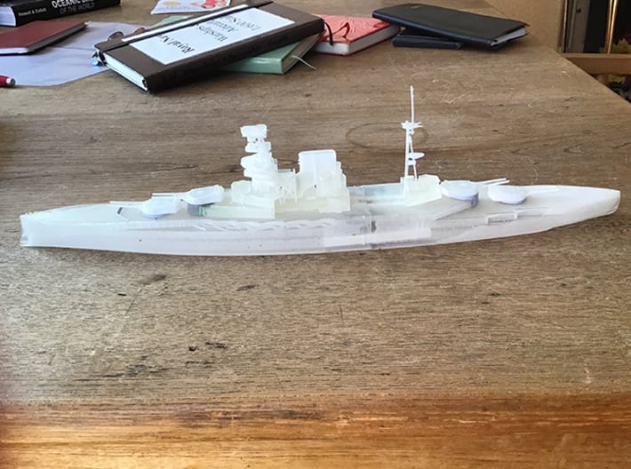 1/600 HMS Barham Hull Forward Waterline Model 3d printed 