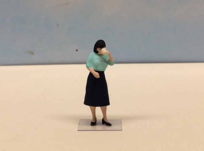 Female Drinking Coffee 1940's 3d printed 