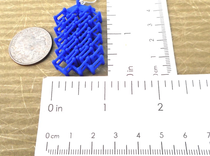 Lattice -- earrings in nylon plastic 3d printed 