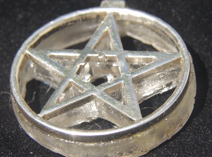 Light up pentacle necklace (front) 3d printed After the back is glued on