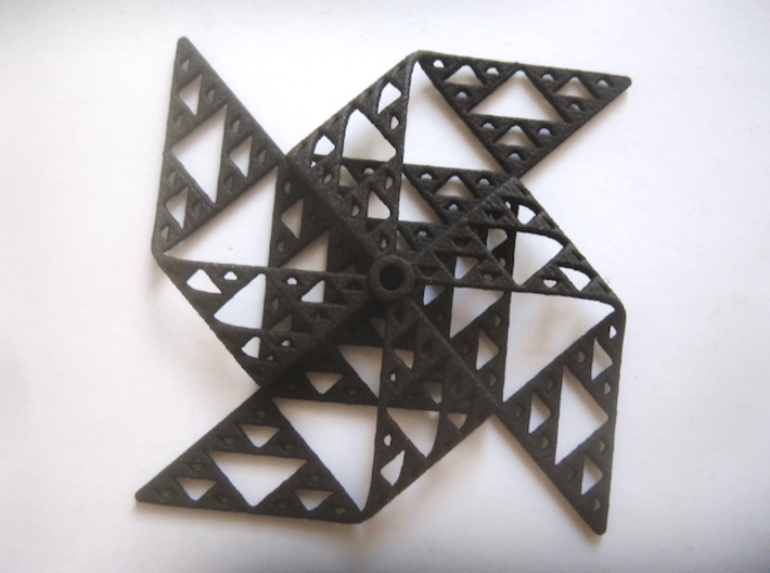 Sierpinski triangle windmill 3d printed