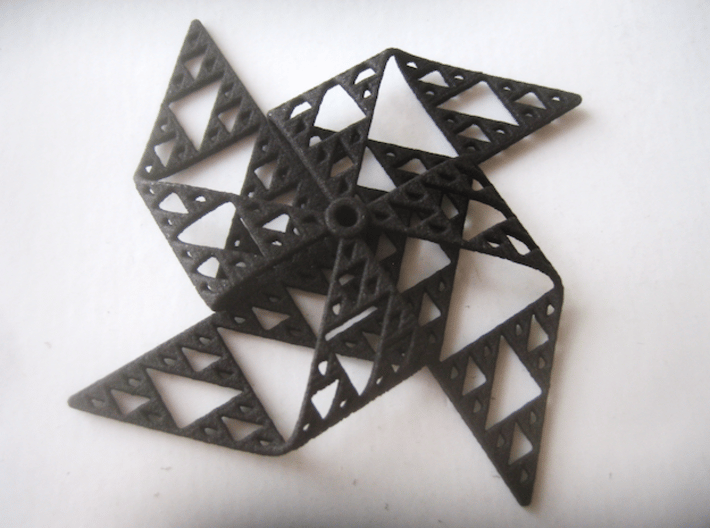 Sierpinski triangle windmill 3d printed 
