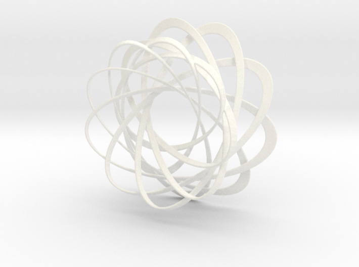 Mobius strips, intertwined 3d printed