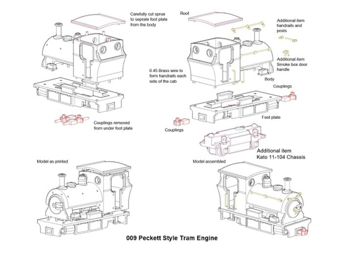 009 Peckett Style Tram Engine  3d printed 