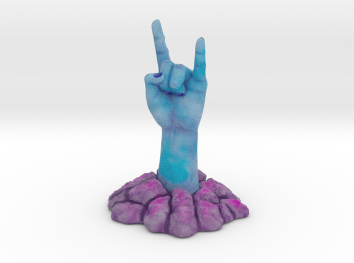 Zombie Hand raising the horns - Sandstone 3d printed 