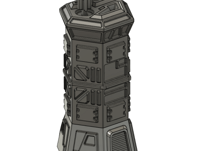 Armoured Hex Comm's Tower (6mm Scale) 3d printed 