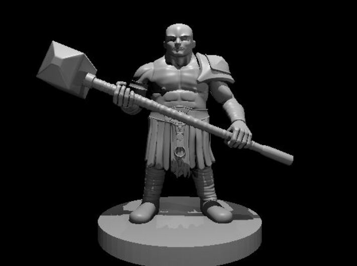 Dwarf Barbarian with Maul - no beard 3d printed