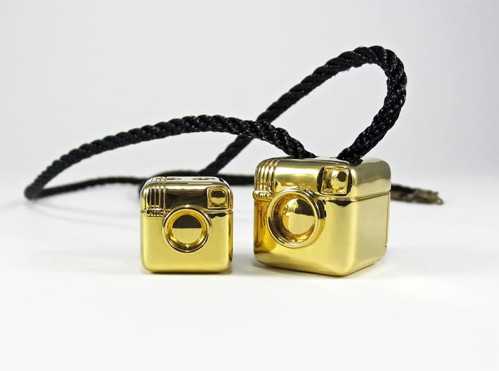 Instagram Style Camera (Pendant 16mm) 3d printed 16mm / 20mm - Polished Brass