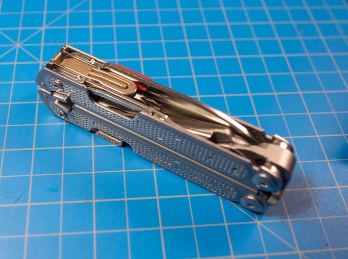 Flat Bit Holder Mod for Leatherman FREE P4  &, P2 3d printed Folds into the tool