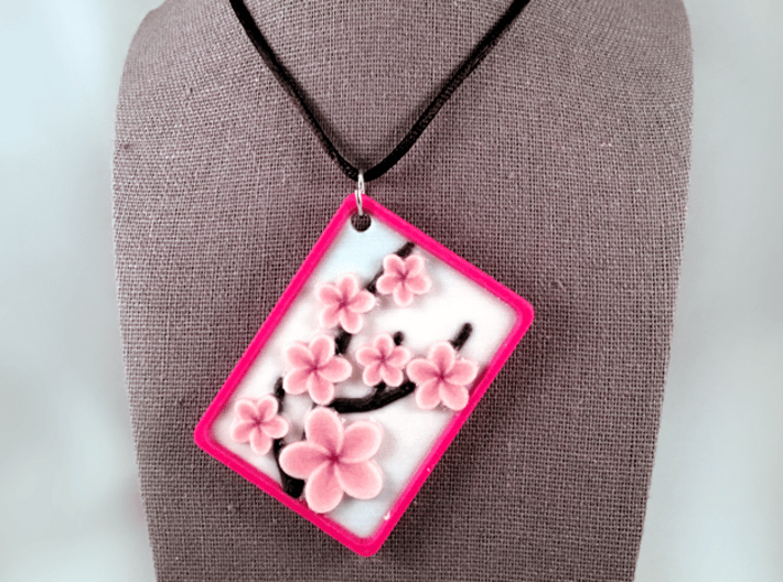 Cherry Blossom Pendant 3d printed