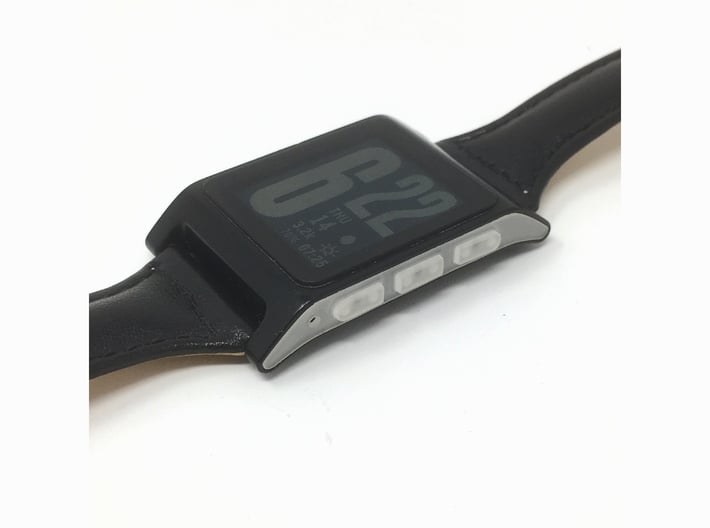 Pebble 2 buttons | logo all-in-one 3d printed 