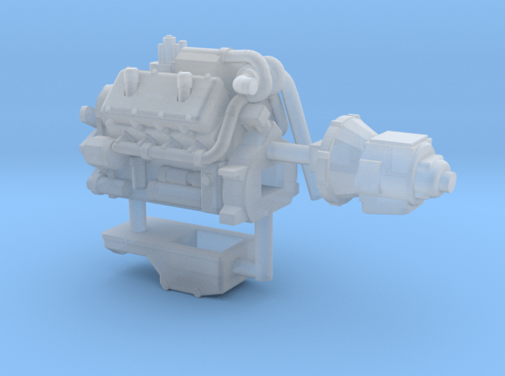 1/64th Diesel Truck Engine Similar to Cat 3408 3d printed 