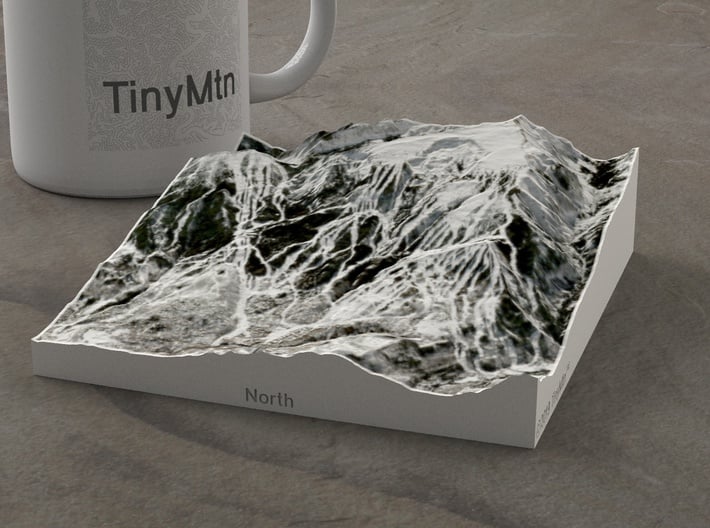 Snowmass in Winter, Colorado, USA, 1:50000 3d printed 