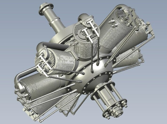 1/18 scale Clerget 9B 130 Hp radial engine x 1 3d printed 