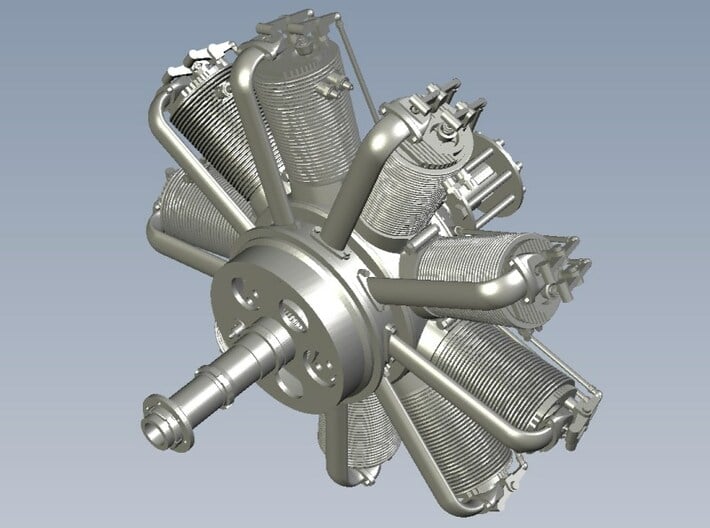 1/18 scale Clerget 9B 130 Hp radial engine x 1 3d printed 