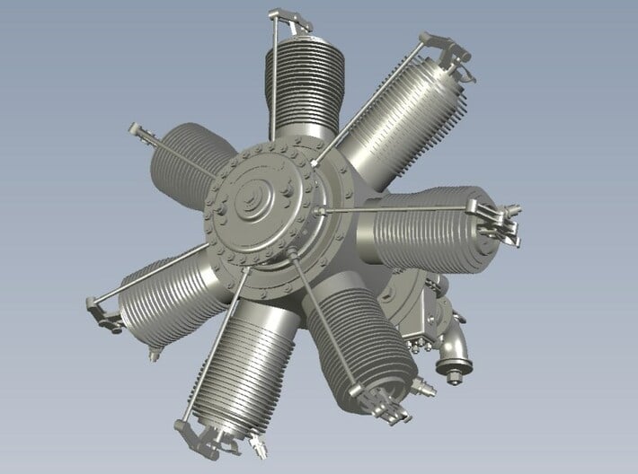 1/18 scale Gnome 7 Omega rotary engine x 1 3d printed 