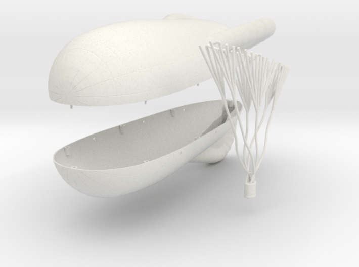 Caquot Type M Observation Balloon 3d printed 1:144 two-hemisphere Caquot balloon in WSF
