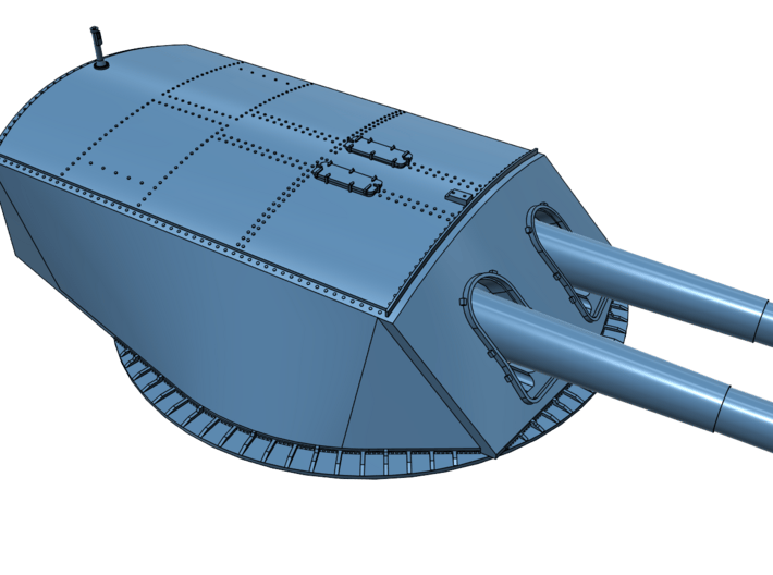 1/48 USS New York or USS Texas 14"/45 Turret 3d printed Assembled turret. Barrels available separately.