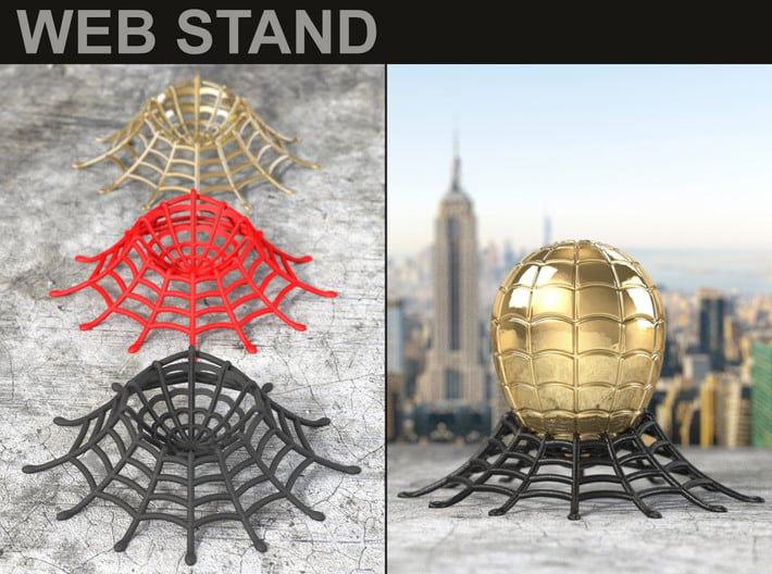 WEB STAND for the Spider (also EGG) Geek Ring Box 3d printed The Ring Box itself and  the Insert Ring Holder,  are sold separately.