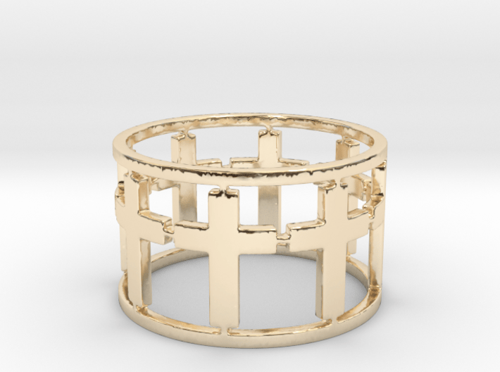 15 Cross Open Ring Size 7.5 3d printed