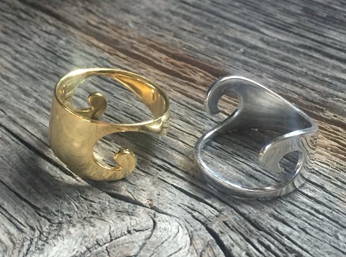 Wave Ring - Water (purchase with Wave Ring - Air) 3d printed 