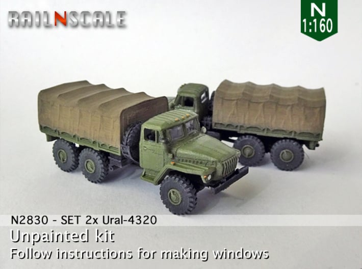 SET 2x Ural-4320 (N 1:160) 3d printed 