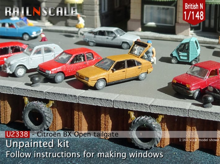Citroën BX with open tailgate (British N 1:148) 3d printed 