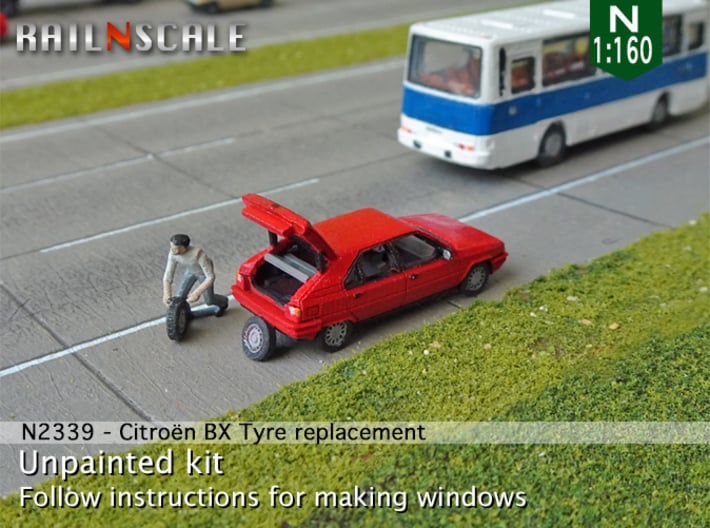 Citroën BX tyre replacement (N 1:160) 3d printed 