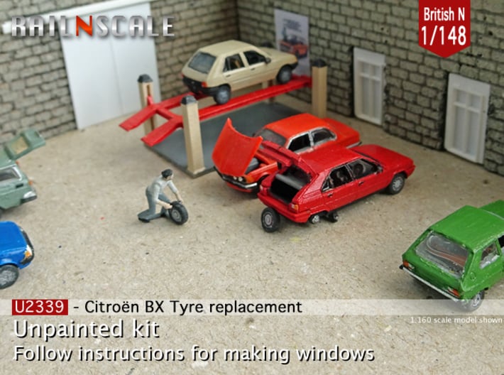 Citroën BX tyre replacement (British N 1:148) 3d printed 