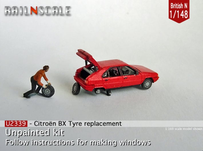 Citroën BX tyre replacement (British N 1:148) 3d printed 