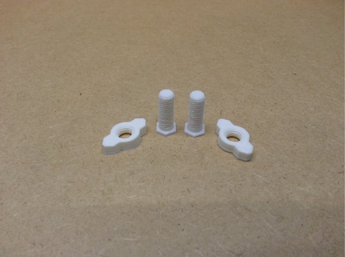 Nuts And Bolts For Tesla Flat Spiral Coil Stand 3d printed Nuts with 20mm length bolts