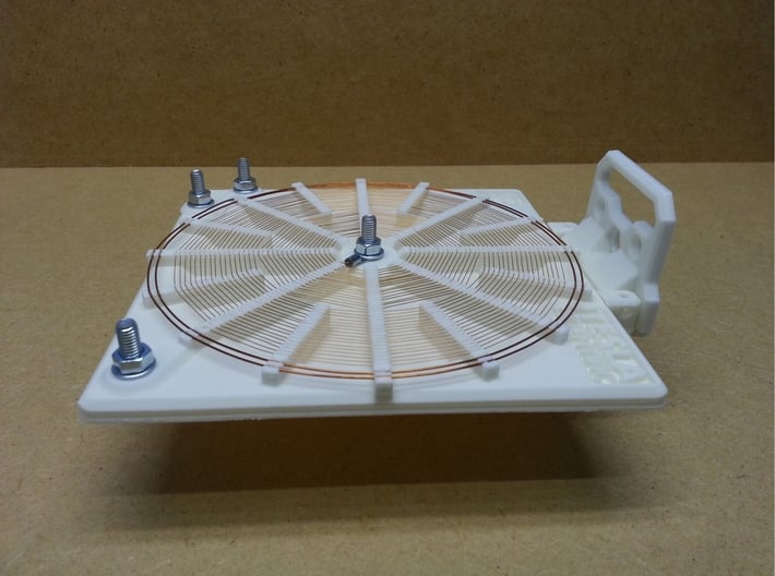 Tesla Flat Spiral Coil Base Set - 140mm 3d printed Coil with optional stand in horizontal position