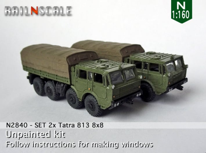 SET 2x Tatra 813 8x8 (N 1:160) 3d printed 