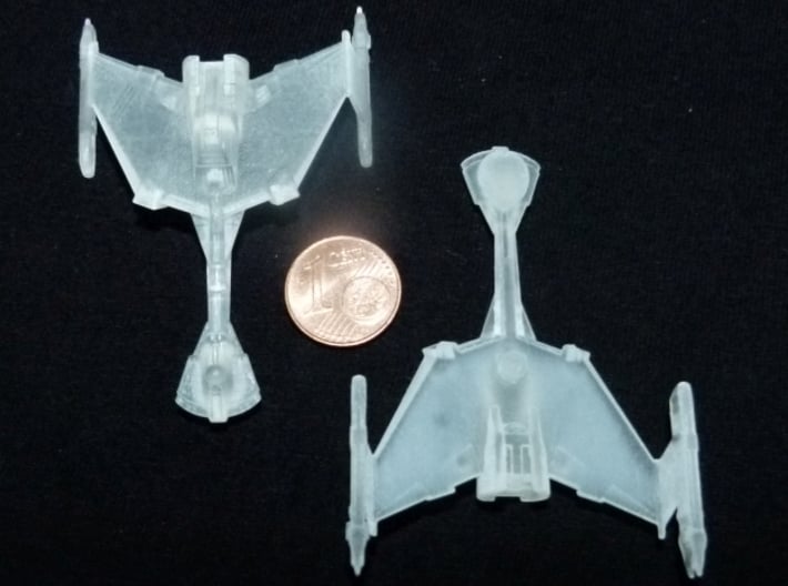 Klingon D6 1/3788 Attack Wing 3d printed 1/3400 version, Smooth Fine Detail Plastic
