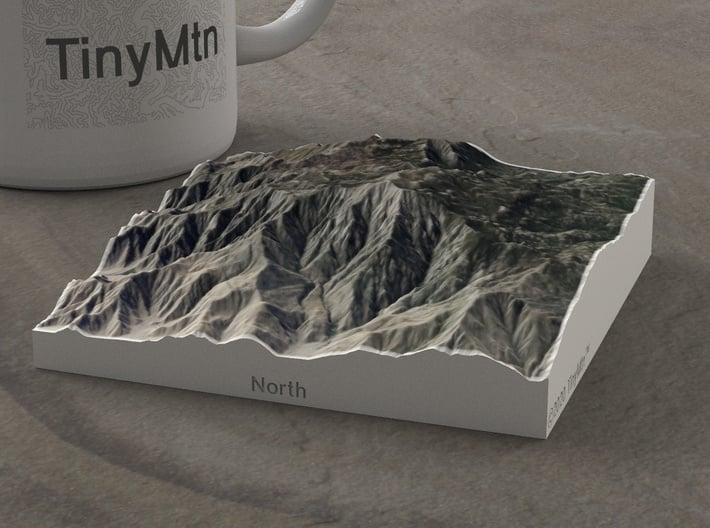 San Jacinto Peak, California, USA, 1:150000 3d printed 