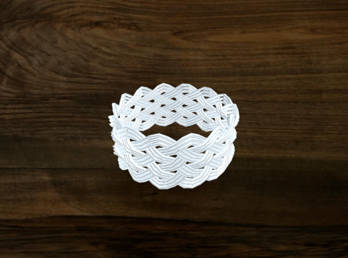Turk's Head Knot Ring 6 Part X 14 Bight - Size 19. 3d printed