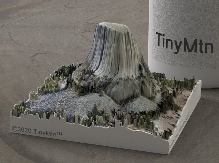 Devils Tower, Wyoming, USA, 1:5000 3d printed 