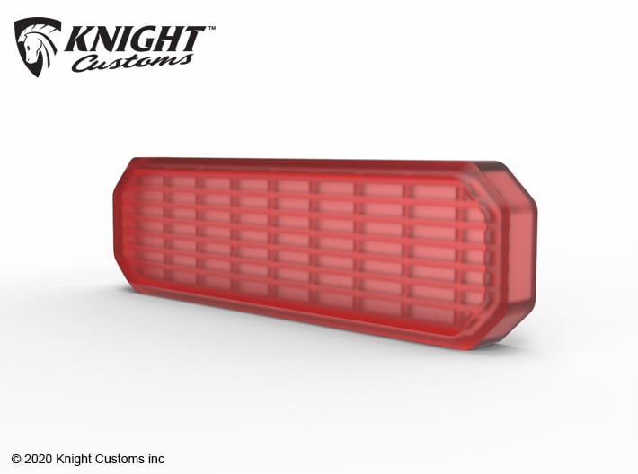 KCJL1017 JL Tire Carrier light lens 3d printed Part shown painted with clear red.