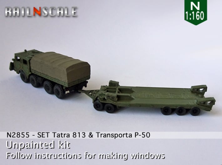 SET Tatra 813 8x8 & Transporta P-50 (N 1:160) 3d printed 