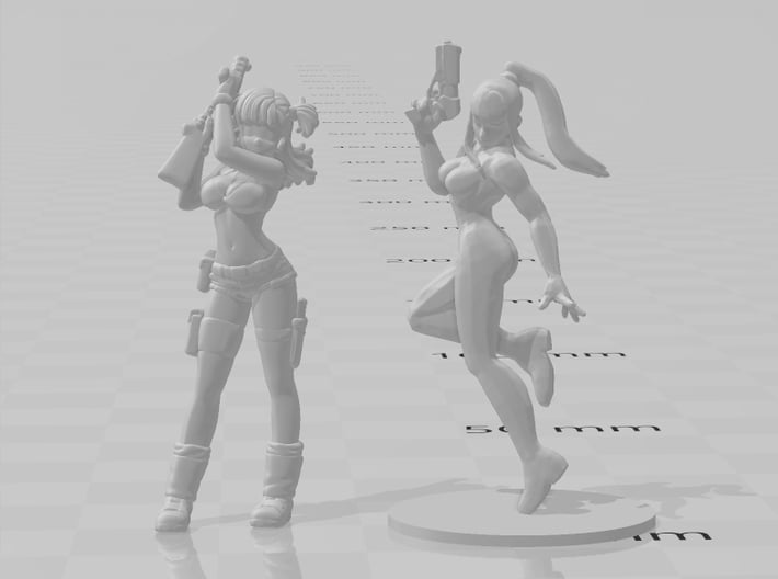 Sexy Soldier Girl 1/60 miniature games DnD rpg 3d printed 
