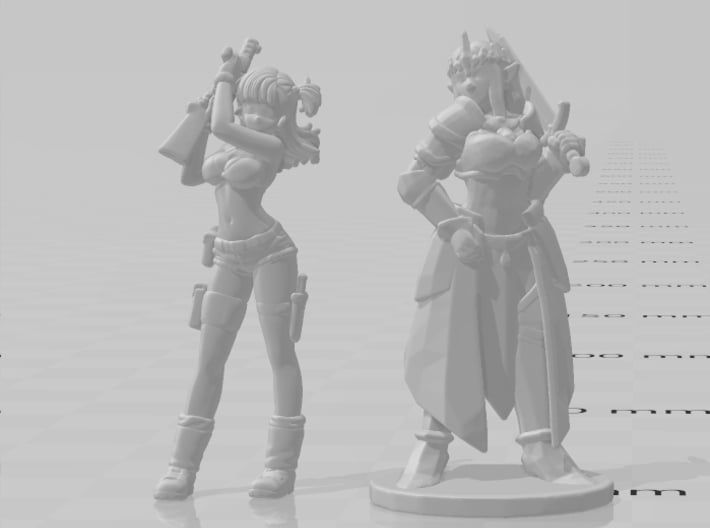 Sexy Soldier Girl 1/60 miniature games DnD rpg 3d printed 