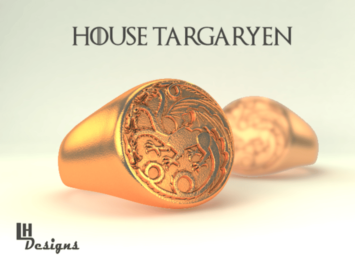 Size 8 Targaryen Ring 3d printed