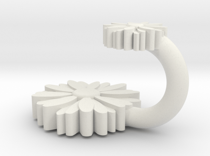 Hook with daisies 3d printed 